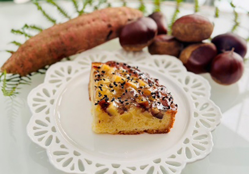 三田高原卵使用　熟成さつま芋と丹波栗のタルト（ホール）